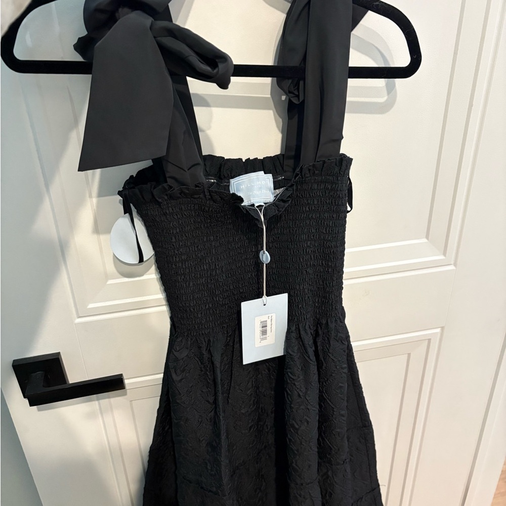 NWT Hill House Black Elle Ribbon nap Dress in Jacquard fabric